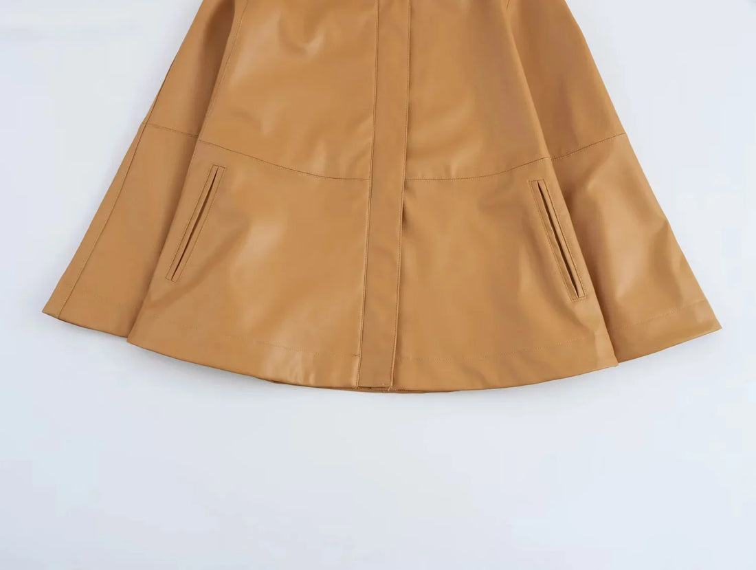 Faux Leder Cape Jacke