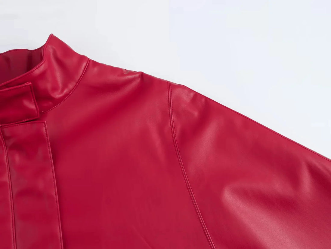 Faux Leder Cape Jacke