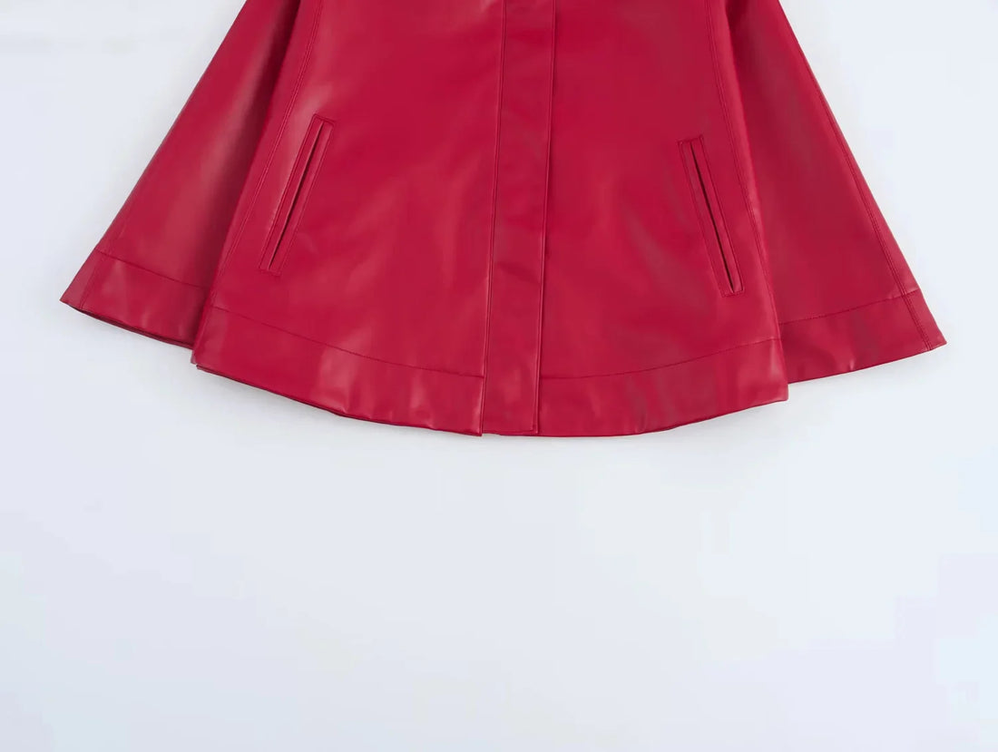 Faux Leder Cape Jacke