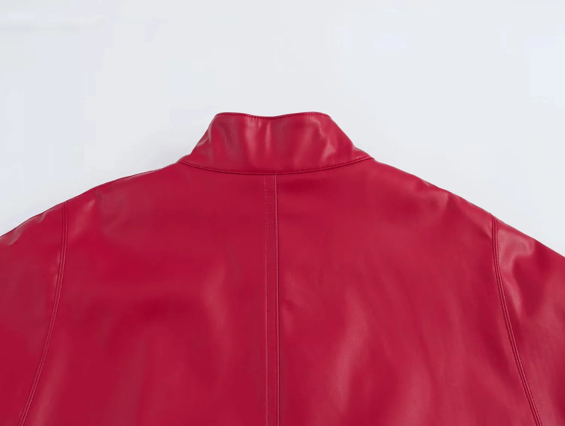 Faux Leder Cape Jacke