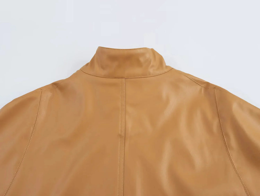 Faux Leder Cape Jacke