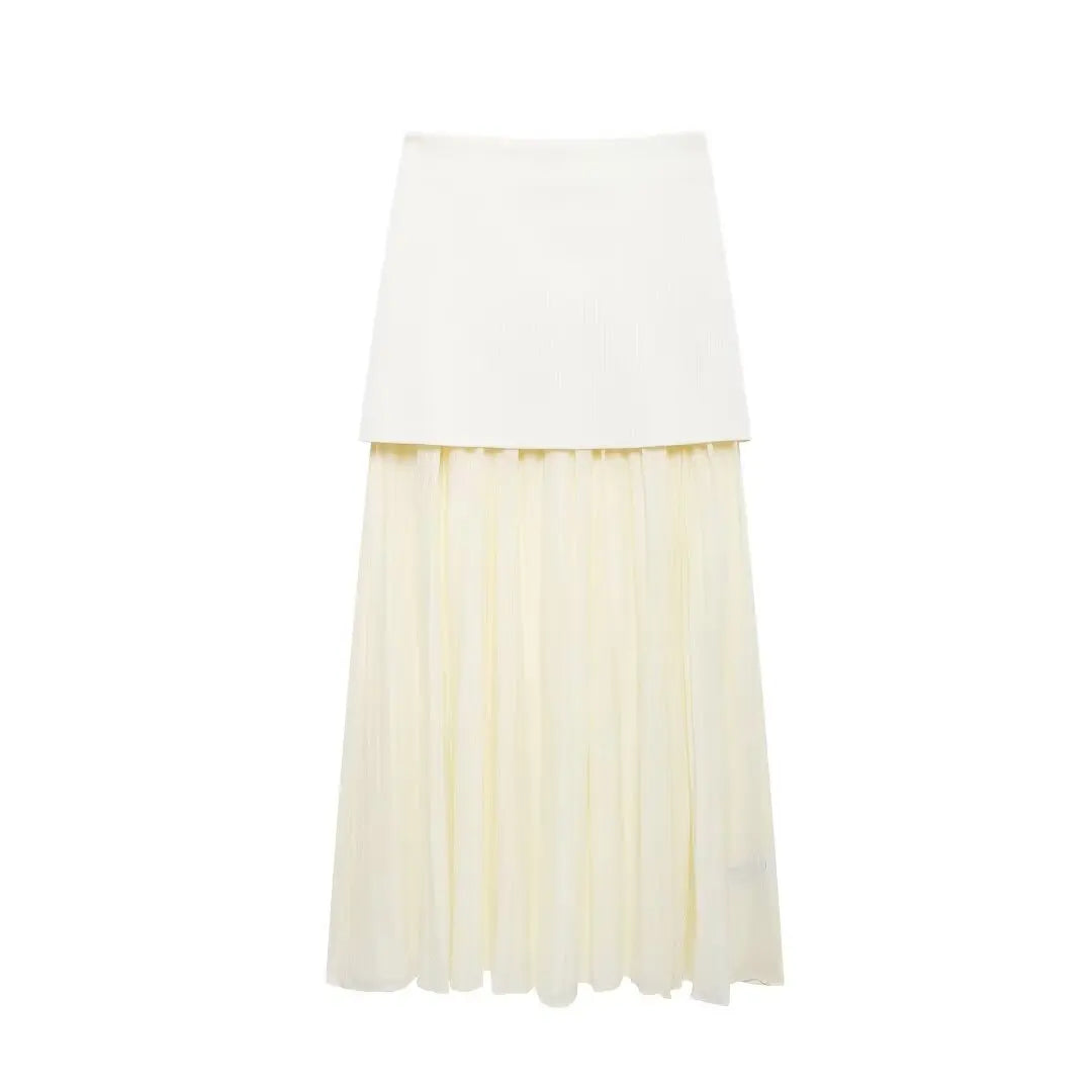Elara pleated splice skirt
