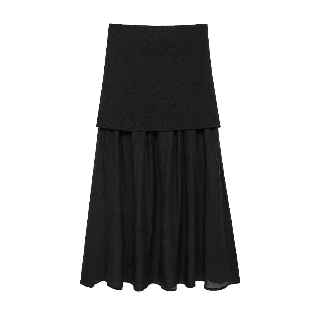 Elara pleated splice skirt