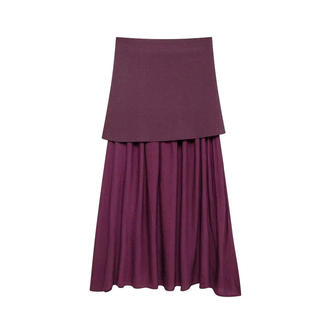 Elara pleated splice skirt